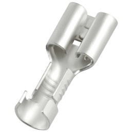 1 Bag of 100 - RS PRO Uninsulated Female Spade Connector, Receptacle, 0.8 x 6.35mm Tab Size