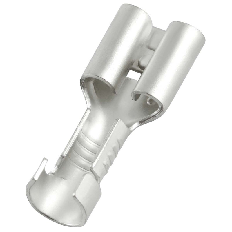 1 Bag of 100 - RS PRO Uninsulated Female Spade Connector, Receptacle, 0.8 x 6.35mm Tab Size