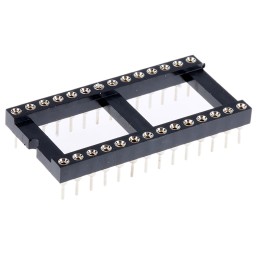 20 pcs - W30528TRC Winslow 2.54mm Pitch Vertical 28 Way, Through Hole Turned Pin Open Frame IC Dip Socket, 5A