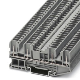 20 pcs - 3042159 Phoenix Contact ST 2.5-QUATTRO/4P Series Grey DIN Rail Terminal Block, Single-Level, Spring Clamp Termination
