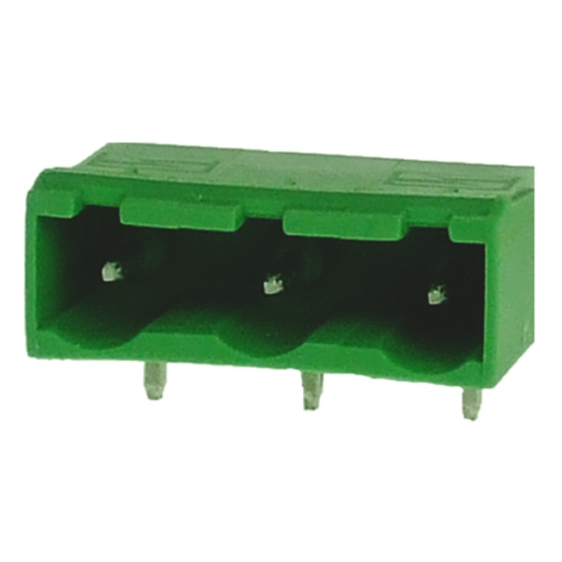 50 pcs - RS PRO 7.62mm Pitch 3 Way Right Angle Pluggable Terminal Block, Header, Through Hole, Solder Termination