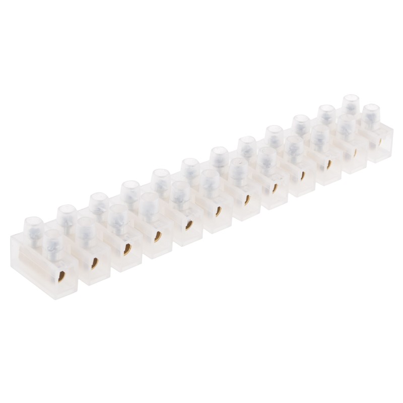 20 pcs - RS PRO Non-Fused Terminal Block, 12-Way, 10 - 57A, 8 AWG Wire, Screw Down Termination