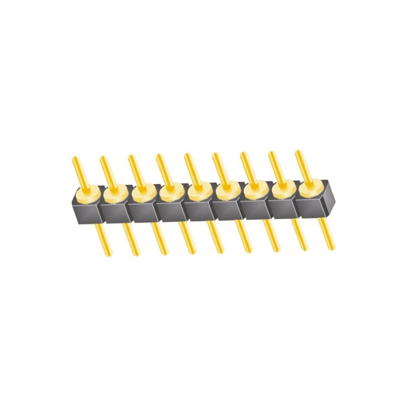 10 pcs - TS-109-G-A Samtec TS Series Straight Through Hole Pin Header, 9 Contact(s), 2.54mm Pitch, 1 Row(s), Unshrouded