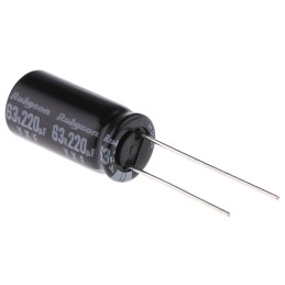 20 pcs - 63YXF220M10X20 Rubycon 220μF Aluminium Electrolytic Capacitor 63V dc, Radial, Through Hole - 63YXF220M10X20
