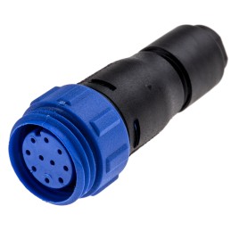 1 pcs - Bulgin Circular Connector, 10 Contacts, Cable Mount, Miniature Connector, Socket, Female, IP68, Buccaneer 400 Series