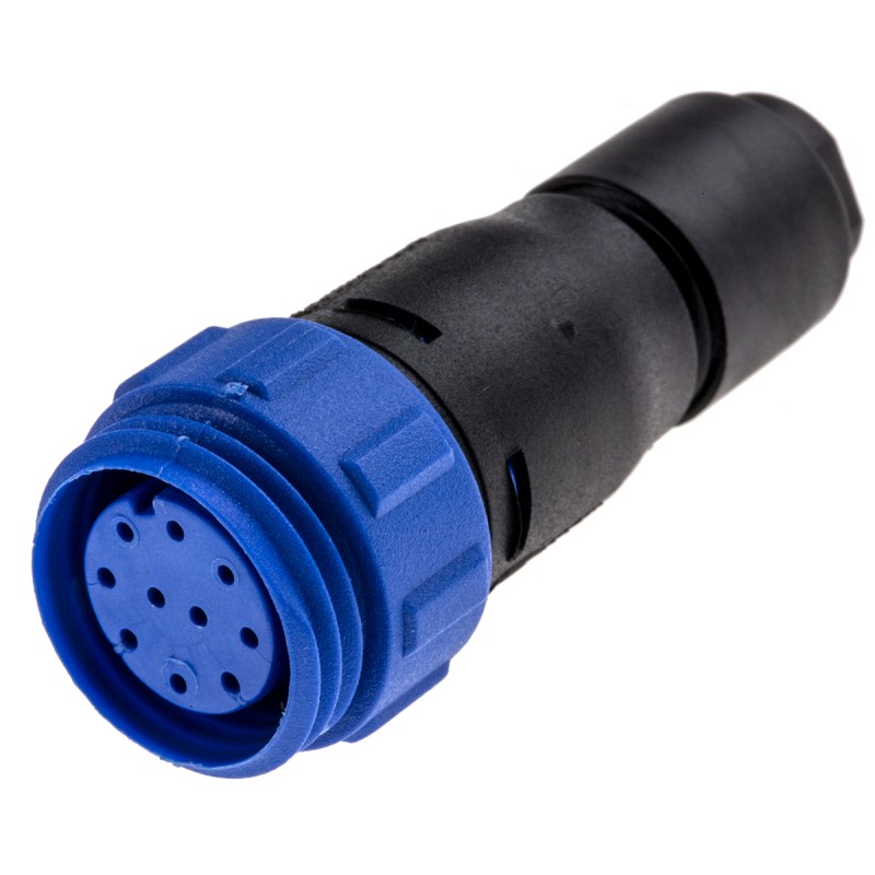 1 pcs - Bulgin Circular Connector, 10 Contacts, Cable Mount, Miniature Connector, Socket, Female, IP68, Buccaneer 400 Series