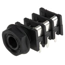 20 pcs - RS PRO Jack Connector 6.35 mm PCB Mount Stereo Socket, 3Pole