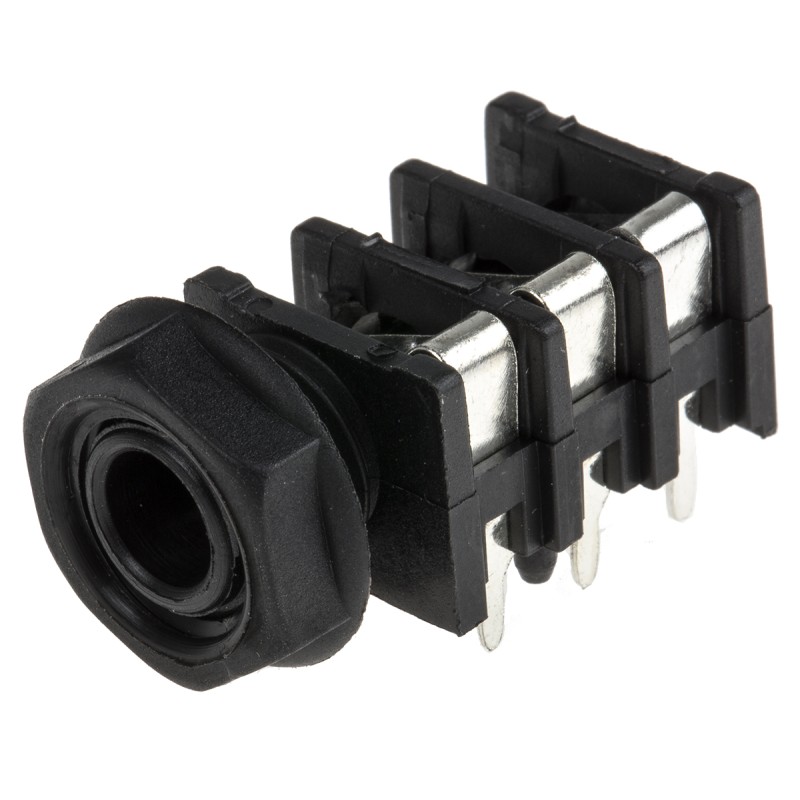 20 pcs - RS PRO Jack Connector 6.35 mm PCB Mount Stereo Socket, 3Pole