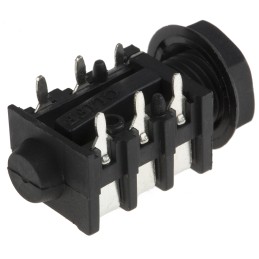 20 pcs - RS PRO Jack Connector 6.35 mm PCB Mount Stereo Socket, 3Pole