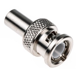 1 pcs - Radiall Straight 75Ω Cable Mount BNC Connector, Plug, Nickel, Crimp Termination, RG59