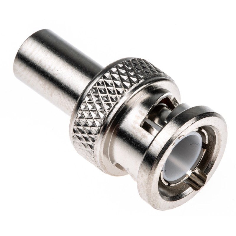 1 pcs - Radiall Straight 75Ω Cable Mount BNC Connector, Plug, Nickel, Crimp Termination, RG59