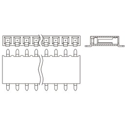 10 pcs - SSM-106-L-SH Samtec SSM Series Right Angle Surface Mount PCB Socket, 6-Contact, 1-Row, 2.54mm Pitch, Solder Termination