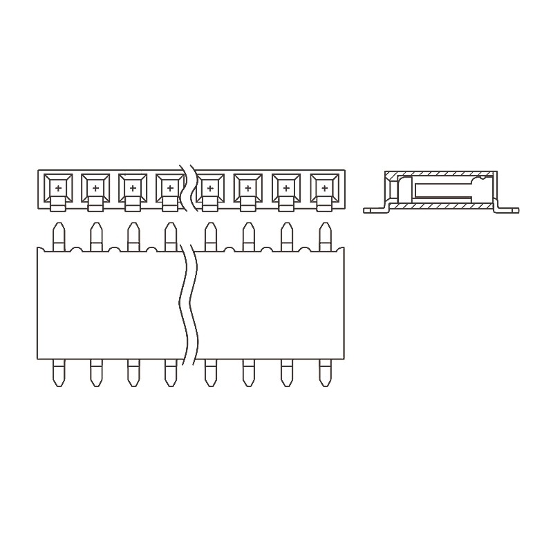 10 pcs - SSM-106-L-SH Samtec SSM Series Right Angle Surface Mount PCB Socket, 6-Contact, 1-Row, 2.54mm Pitch, Solder Termination