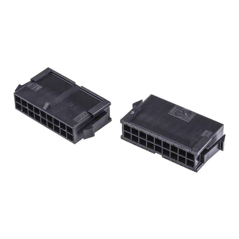 20 pcs - 43020-1800 Molex, Micro-Fit 3.0 Male Connector Housing, 3mm Pitch, 18 Way, 2 Row