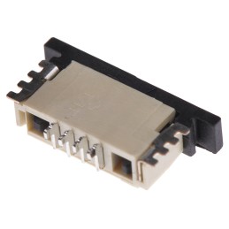 50 pcs - 84953-4 TE Connectivity, FPC 1mm Pitch 4 Way Right Angle Female FPC Connector, ZIF Top Contact