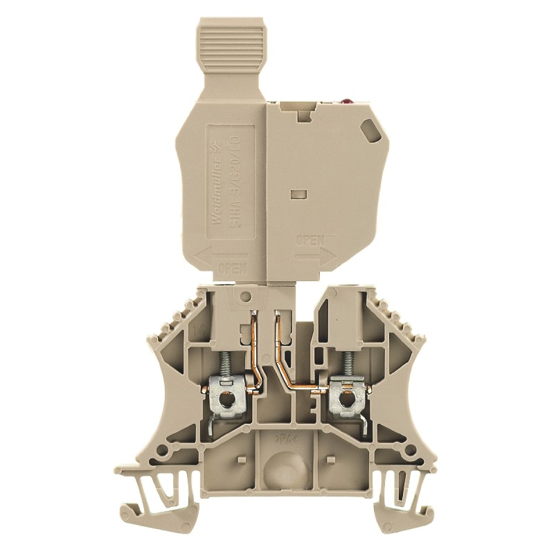 1 pcs - Weidmüller W Series Beige Fused DIN Rail Terminal, Single-Level, Screw Termination, Fused