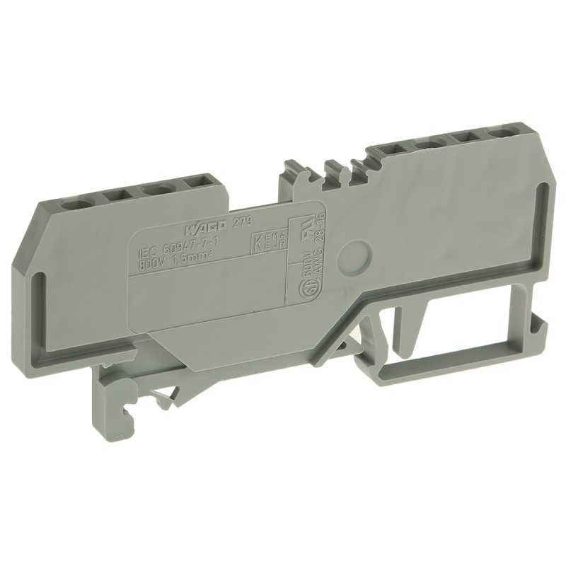 20 pcs - 279-831 Wago 279 Series Grey Feed Through Terminal Block, 1.5mm², Single-Level, Cage Clamp Termination