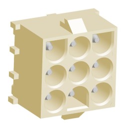 20 pcs - 1969818-1 TE Connectivity Universal MATE-N-LOK Series Straight Through Hole PCB Header, 9 Contact(s), 6.35mm Pitch, 3 R
