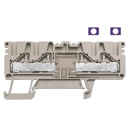 5 pcs - Weidmuller P Series Dark Beige Feed Through Terminal Block, 0.5 - 6mm², Single-Level, Push In Termination