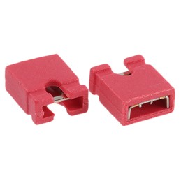 50 pcs - AKSPT/G RED ASSMANN WSW Jumper Female Straight Red Open Top 2 Way 1 Row 2.54mm Pitch