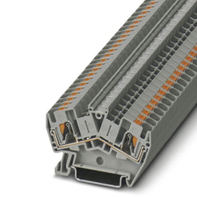 20 pcs - 3213601 Phoenix Contact PTS 4 Series Grey Feed Through Terminal Block, Push In Termination