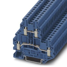 5 pcs - Phoenix Contact UTTB 2.5 BU Series Blue Double Level Terminal Block, 0.14 - 4mm², Double-Level, Screw Termination