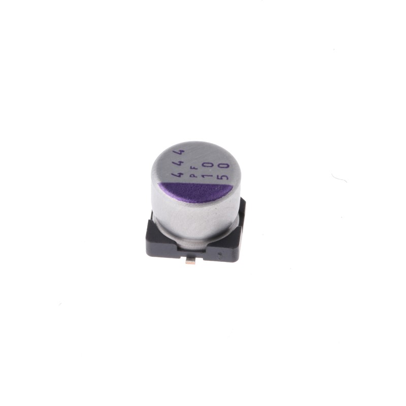 20 pcs - 50SVPF10M Panasonic 10μF Surface Mount Polymer Capacitor, 50V dc