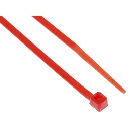 1 Bag of 100 - RS PRO Cable Tie, 100mm x 2.5 mm, Red Nylon, Pk-100