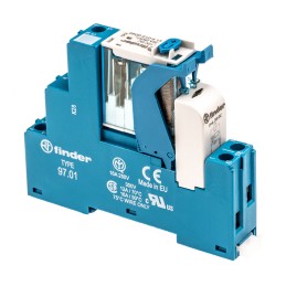 1 pcs - Finder 4C Series Interface Relay, DIN Rail Mount, 12V dc Coil, SPDT, 1-Pole