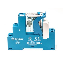 1 pcs - Finder 4C Series Interface Relay, DIN Rail Mount, 12V dc Coil, SPDT, 1-Pole