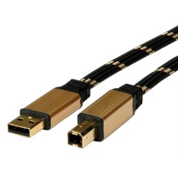 1 pcs - Roline USB 2.0 Cable, Male USB A to Male USB B Cable, 4.5m