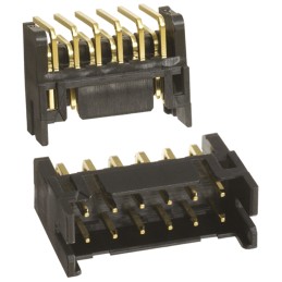 5 pcs - Hirose DF11 Series Right Angle Through Hole PCB Header, 12 Contact(s), 2.0mm Pitch, 2 Row(s), Shrouded