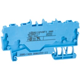 20 pcs - 2000-1404 Wago TOPJOB S, 2000 Series Blue Feed Through Terminal Block, 1mm², Single-Level, Push-In Cage Clamp Terminati