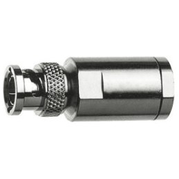 1 pcs - Telegartner, Plug Cable Mount BNC Connector, 50Ω, Clamp Termination, Straight Body