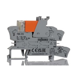 1 pcs - Wago 788 Series Interface Relay, DIN Rail Mount, 24V dc Coil, 2-Pole