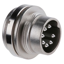 1 pcs - Amphenol Industrial, C 091 A 7 Pole M16 Din Plug, DIN 45329, 4A, 100 V IP40, Screw Lock, Male, Panel Mount