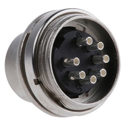 1 pcs - Amphenol Industrial, C 091 A 7 Pole M16 Din Plug, DIN 45329, 4A, 100 V IP40, Screw Lock, Male, Panel Mount