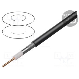 20 m : HF195-PVC - Wire: coaxial, HF195, solid, Cu, PVC, black, 5mm, CPR: Eca