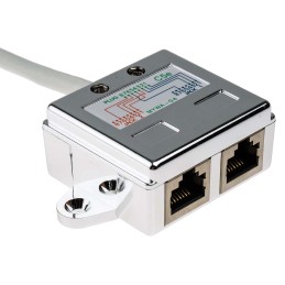 1 pcs - RS PRO 2-Port RJ45 T-Adapter, Cat5e, Shielded
