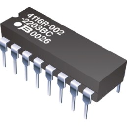 5 pcs - Bourns, 4100R 1kΩ ±2% Bussed Resistor Array, 7 Resistors, 2W total, DIP, Through Hole