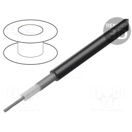 20 m : RG58CK - Wire: coaxial, RG58CK, stranded, Cu, PVC, black, 5mm, CPR: Eca