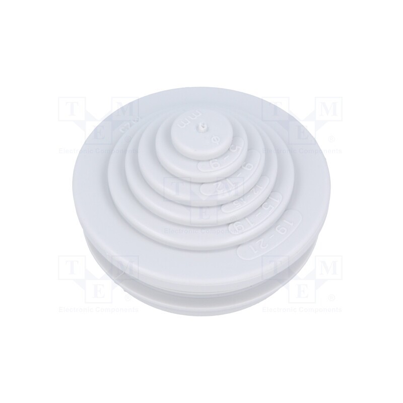 10 pcs : 21642501 - Grommet, elastomer thermoplastic TPE, grey, -35÷60°C, UL94HB