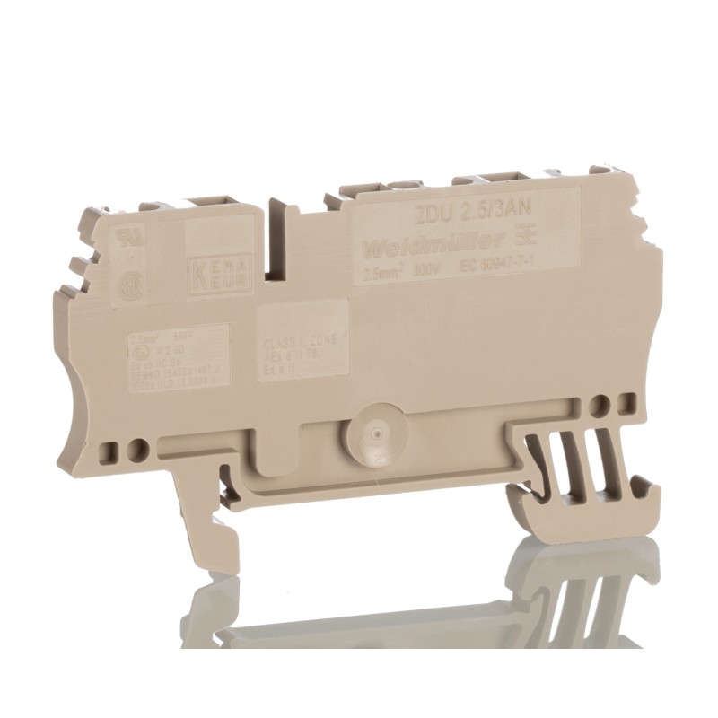 20 pcs - 1608540000 Weidmuller ZDU Series Brown Feed Through Terminal Block, 2.5mm², Single-Level, Clamp Termination