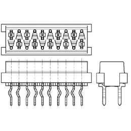 20 pcs - 1-215079-6 TE Connectivity Micro-MaTch Series Straight Through Hole Mount PCB Socket, 16-Contact, 2-Row, 2.54mm Pitch, 