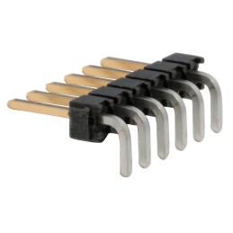 50 pcs - TSW-106-08-L-S-RA Samtec TSW Series Right Angle Through Hole Pin Header, 6 Contact(s), 2.54mm Pitch, 1 Row(s), Unshroud