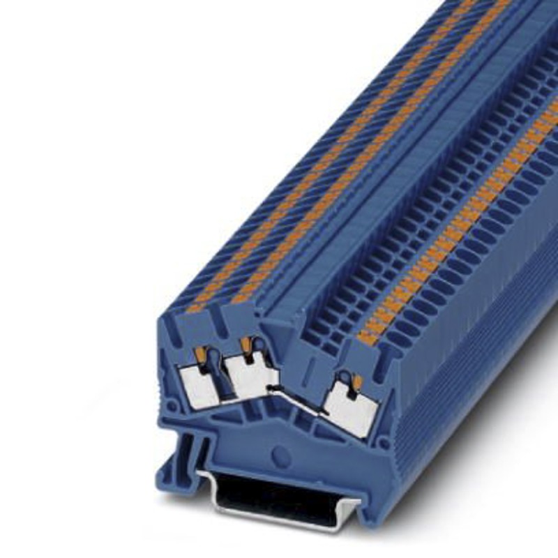 20 pcs - 3211906 Phoenix Contact PITS 2.5-TWIN BU Series Blue Feed Through Terminal Block, 0.14 - 4mm², Single-Level, Push In