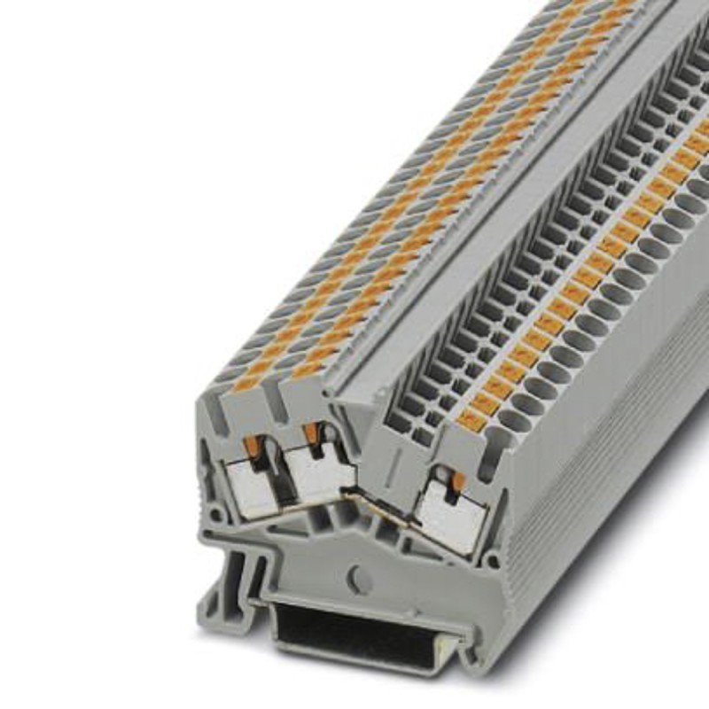 20 pcs - 3211896 Phoenix Contact PTS 2.5-TWIN Series Grey Feed Through Terminal Block, 0.14 - 4mm², Single-Level, Push In