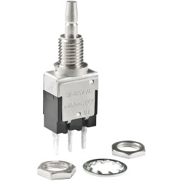1 pcs - NKK Switches Miniature Push Button Switch, On-(On), Panel Mount, SPDT, 125V