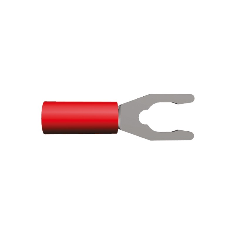 50 pcs - 53241-2 TE Connectivity, PLASTI-GRIP Insulated Crimp Spade Connector, 0.26mm² to 1.65mm², 22AWG to 16AWG, M4 (8) Stud S
