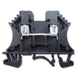 50 pcs - RS PRO Black DIN Rail Terminal Block, 2.5mm², Single-Level, Screw Termination